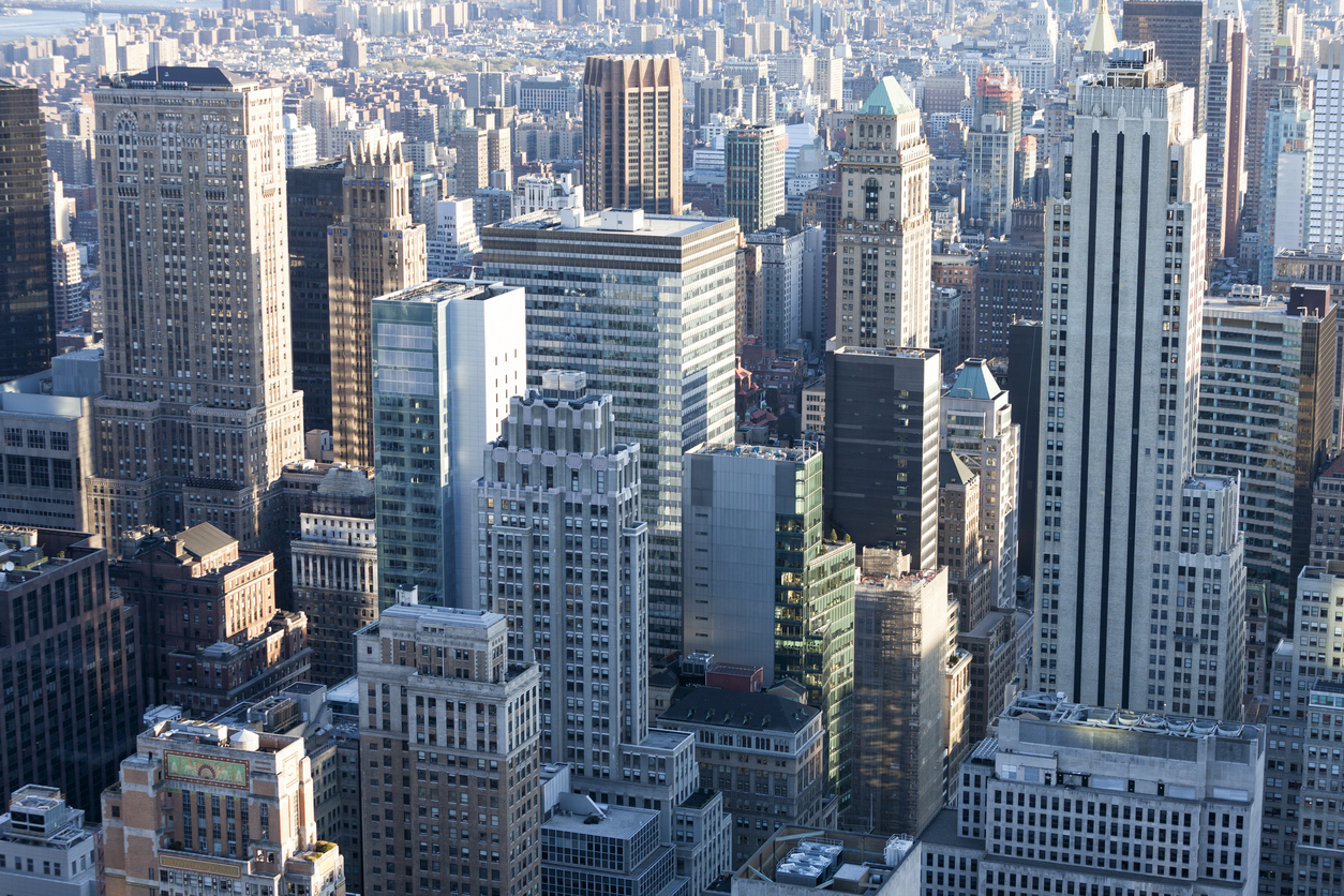  Skyscrapers in Midtown Manhattan, New York City, USA. Getty Images Bank.