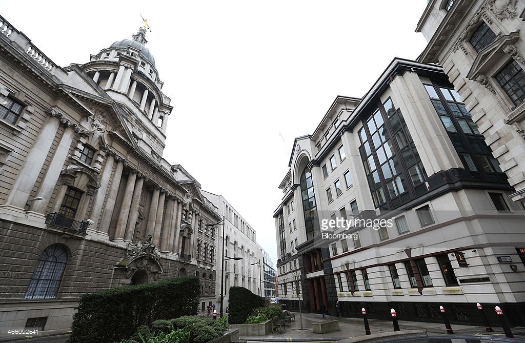  Number 20 Old Bailey (right) stands close to the Central Criminal Court (left) in London.