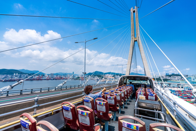 City Tour Bus on Busan Harbor Bridge