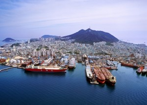 Hanjin　Heavy's　Yeongdo　shipyard　in　Busan