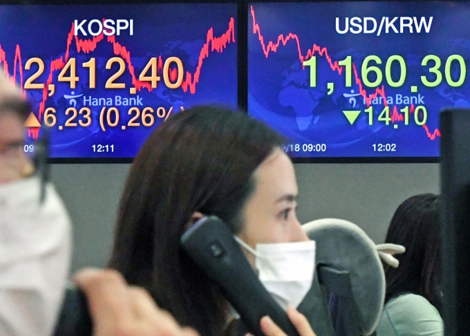 The　Korean　won　is　hovering　around　its　19-month　high　versus　the　dollar,　tracking　the　yuan's　gains.