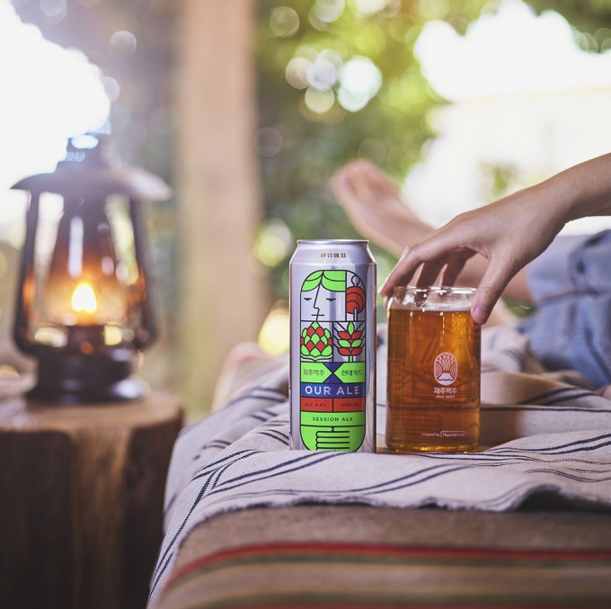 Jeju Beer's Our Ale, jointly produced with Hyundai Card