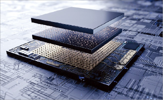 Samsung's　3D　chip　stacking　technology,　X-Cube