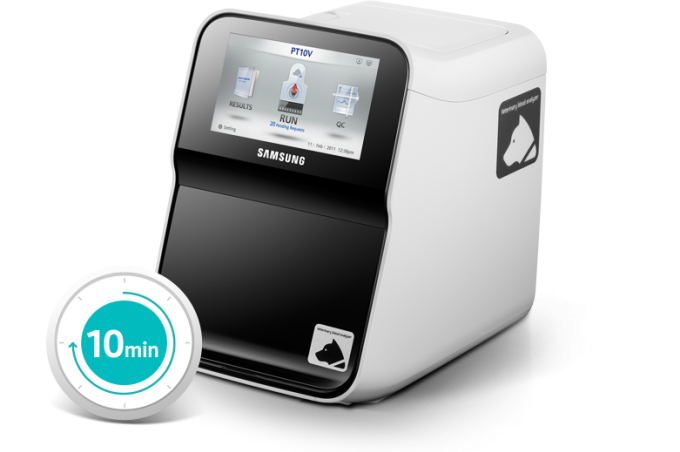 Samsung　Electronics'　veterinary　clinical　chemistry　analyzer　PT10V