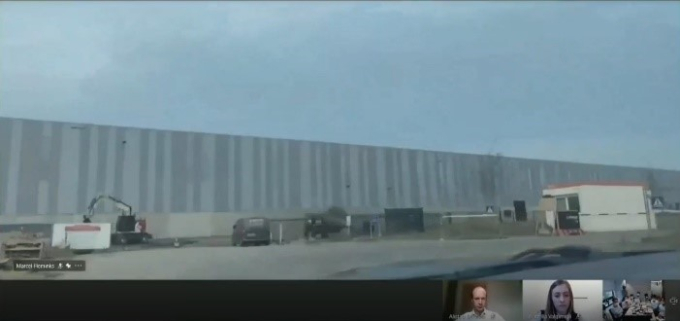 Photo from a video captured while driving to the logistics center
