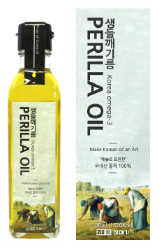 Perilla oil with Millet's work on the label