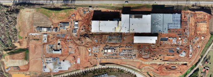 SK　Innovation's　battery　plant　under　construction　in　Georgia,　US
