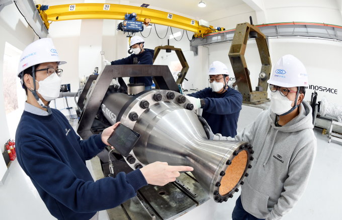 A hybrid rocket engine developed by Innospace
