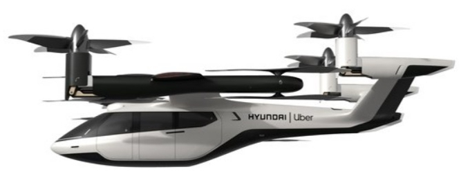 Hyundai　Motor's　urban　aircraft　concept　with　vertical　take-off　and　landing　capabilities.