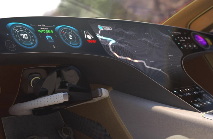 Mando's　Steer-by-Wire　system　allows　the　steering　wheel　to　be　stowed　away　in　self-driving　cars.