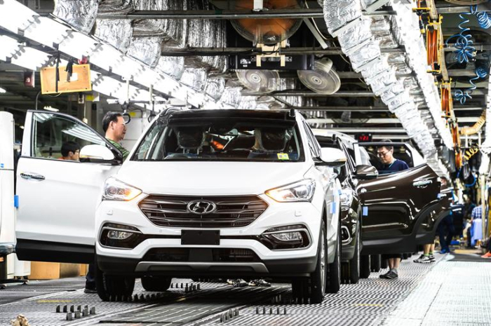 Hyundai　Motor's　SUVs　are　rolling　out　under　a　mass-production　system.