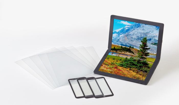 Kolon's CPI display film and Lenovo ThinkPad X1 Fold (Courtesy of Kolon Industries)