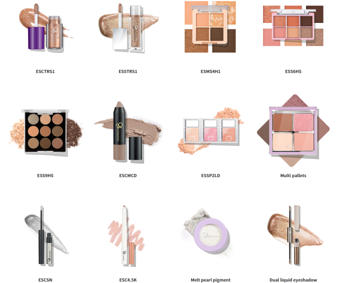 C&C's　range　of　eyeshadow　products　(Courtesy　of　C&C　International)