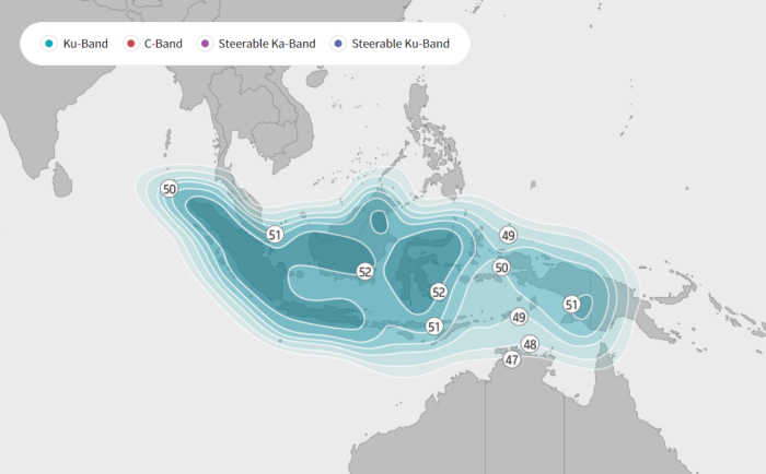 Koreasat-7 satellite's Southeast Asia Ku-band coverage map (Courtesy of KT Sat)