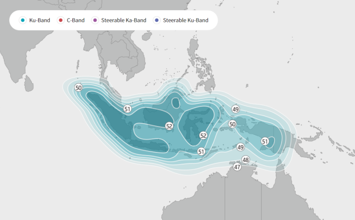 Koreasat-7　satellite's　Southeast　Asia　Ku-band　coverage　map　(Courtesy　of　KT　Sat)