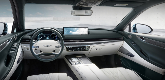 The interior of the electric G80.
