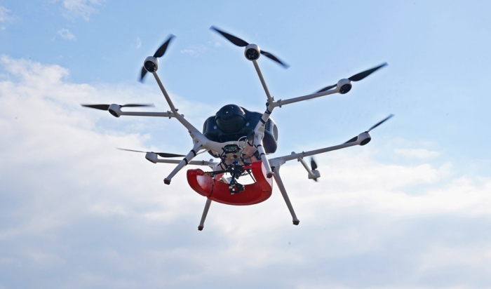 A　hydrogen-powered　drone　developed　by　Doosan　Mobility　Innovation