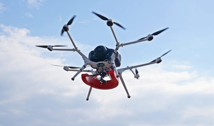 A hydrogen-powered drone developed by Doosan Mobility Innovation