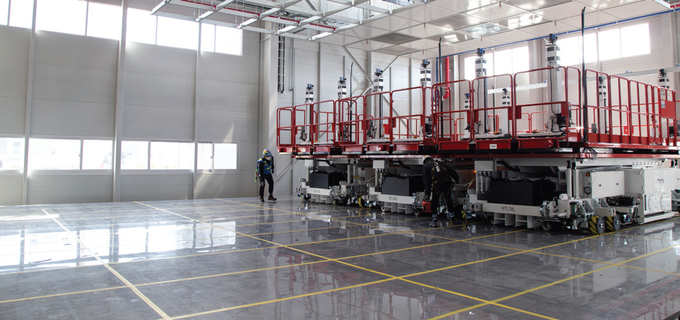 Wonbang　Tech's　lifts　used　for　modular　construction