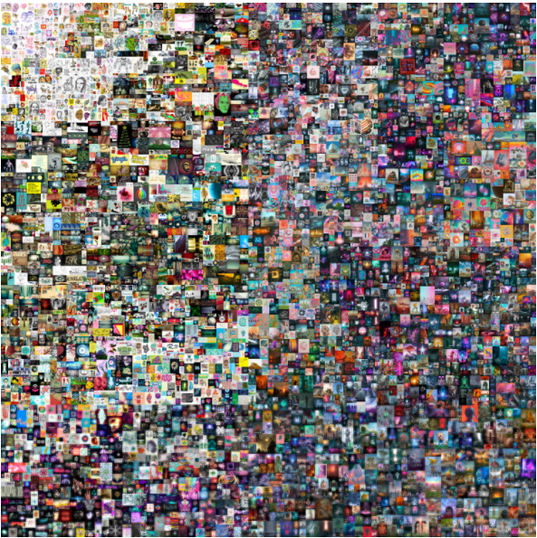 Beeple's NFT: EVERYDAYS: THE FIRST 5000 DAYS, 2021. (Courtesy of Christies.com)