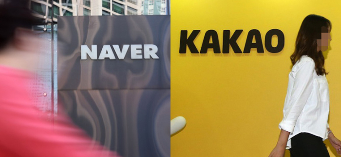 Naver　and　Kakao　compete　in　various　sectors　to　gain　the　upper　hand. 