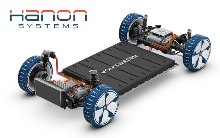 Hanon　Systems　supplies　eco-friendly　heat　pump　components　for　Volkswagen's　all-electric　MEB　platform.