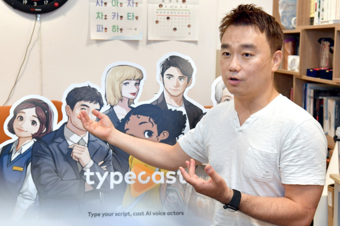 Neosapience　CEO　Kim　Tae-su　discusses　Typecast　at　the　company's　office　in　Gangnam,　Seoul　on　July　6.