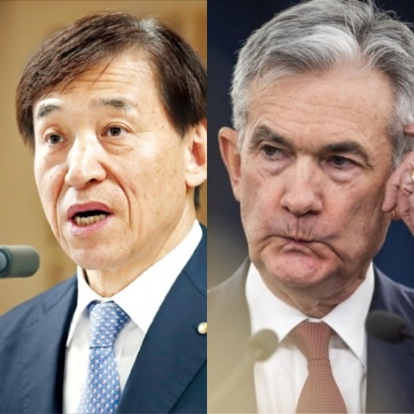 Bank of Korea Governor Lee Ju-yeol and Federal Reserve Chair Jerome Powell