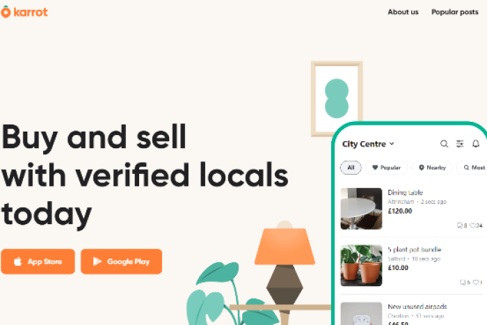 Karrot Market's UK website. Karrot is Danggeun Market's overseas version. (Image captured from the website)