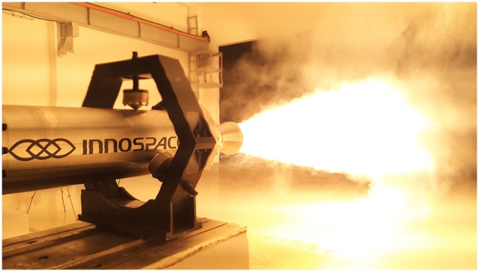 Kolon-invested startup INNOSPACE testing its 5-ton hybrid rocket engine.