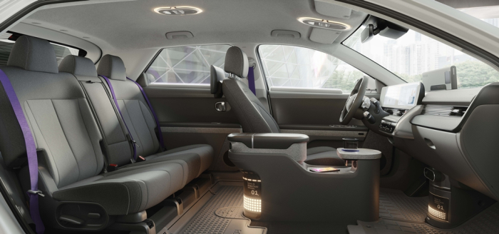 Interior of Hyundai's IONIQ 5 driverless robotaxi