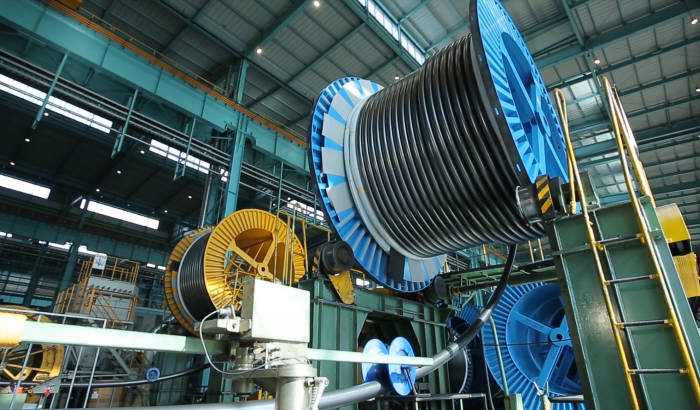 Taihan　Cable's　extra-high　voltage　cables　manufactured　in　Dangjin　City,　South　Chungcheong　Province.