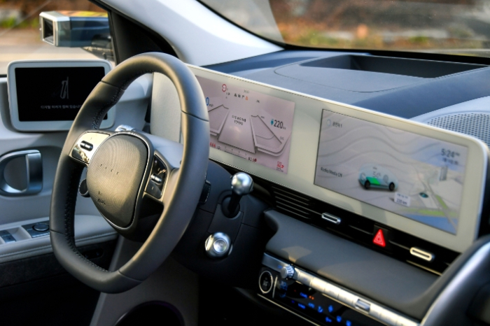 The cockpit of Hyundai Motor's all-electric IONIQ 5