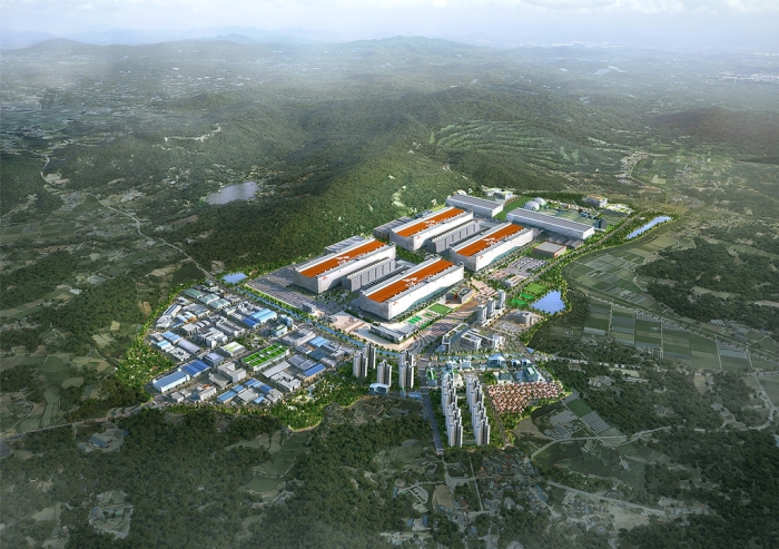A　blueprint　of　a　semiconductor　complex　in　South　Korea　planned　by　SK　Hynix