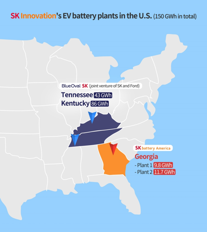 BlueOvalSK's　new　battery　plant　sites