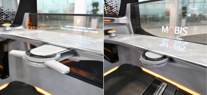 Hyundai Mobis' foldable steering technology.
