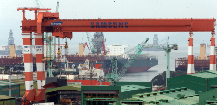 Samsung Heavy Industries shipyard on Geoje Island, South Korea