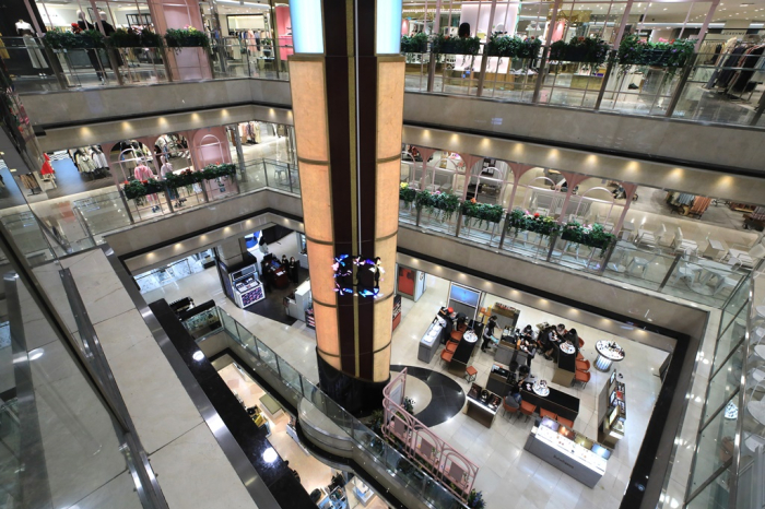 A department store in Myeong-dong, Seoul, is quiet during a COVID-19 slump earlier this year.