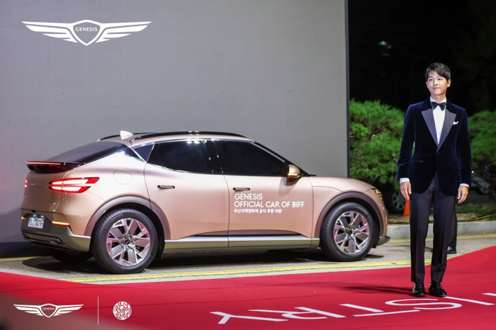Hyundai Motor's latest luxury Genesis EV, the GV60, with Song Joong-ki, hero of the Netflix series, Vincenzo