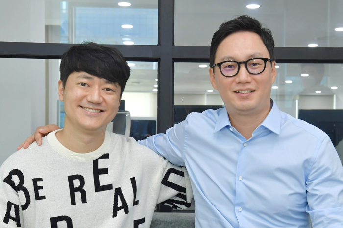 Supergene　co-CEOs　Lee　Jin-ho　(left)　and　Na　Young-chae