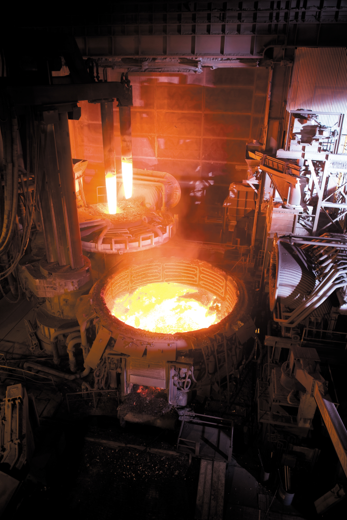 An electric furnace at SeAH's steel mill