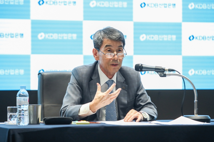 KDB Chairman Lee Dong-gull at a media briefing