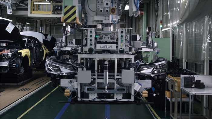 Kia's　EV6　production　process　at　its　smart　factory