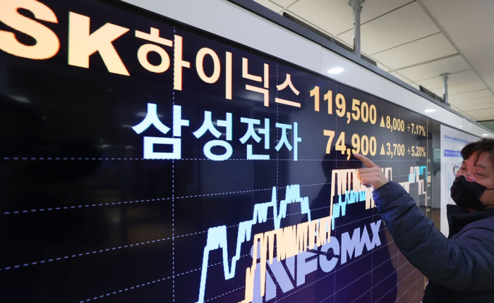 Shares　of　Samsung,　SK　Hynix　surge　on　an　upbeat　memory　industry　outlook