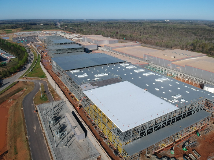 SK　Innovation's　EV　battery　plant　under　construction　in　the　US　state　of　Georgia