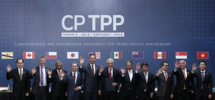 The　CPTPP,　a　multilateral　free　trade　deal,　was　launched　in　2018　by　11　member　states　including　Japan