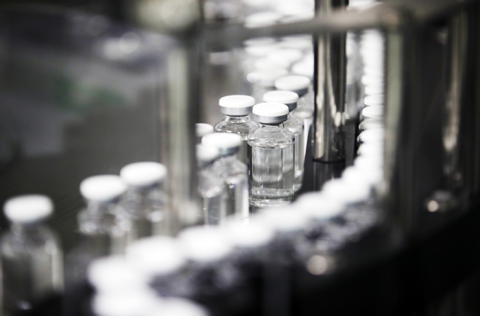 Celltrion’s production line of Regkirona. Celltrion makes shipments of the COVID-19 treatment, contributing to South Korea’s bio exports