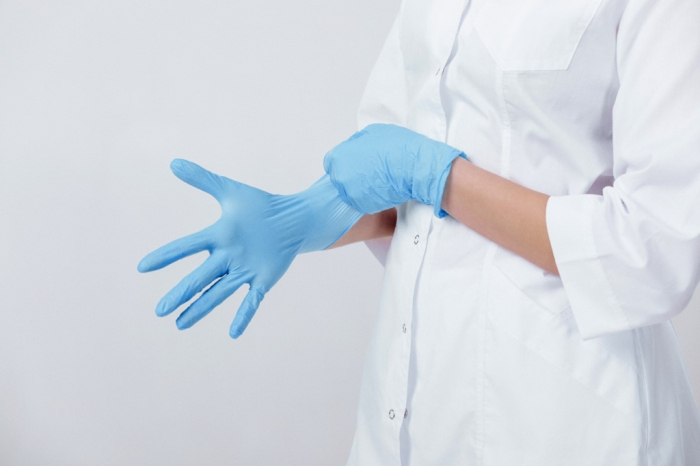 Latex rubber gloves