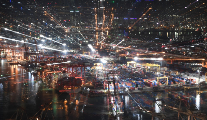Container terminals at the Port of Busan, South Korea