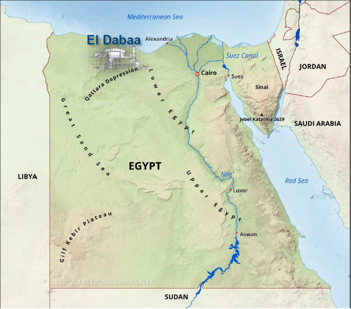 Location　of　El-Dabaa　nuclear　power　plant　in　Egypt　(Courtesy　of　KHNP)